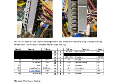 Mustang II Gauge Cluster Wiring Connector C202